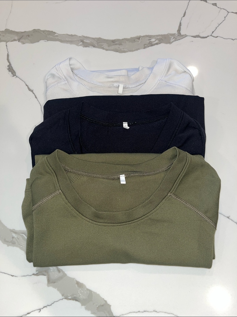 Wilson Sporting Goods Short Sleeve Tees - White, Back, Olive Green